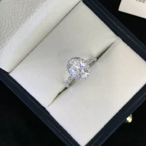 18K Gold Moissanite Ring — 2 ct — view 1