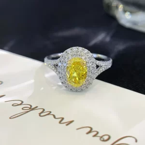 18K Gold Lab-Grown Yellow Diamond Ring — 1 ct — view 1