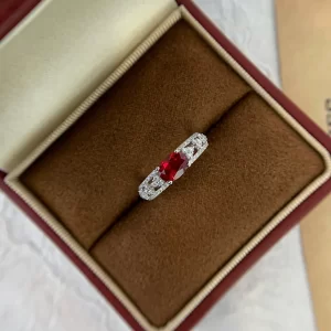 18K Gold Lab-Grown Ruby Ring — 1 ct — view 1