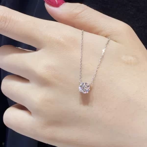 PT950 Platinum Lab-Grown Diamond Necklace — 1 ct — view 1