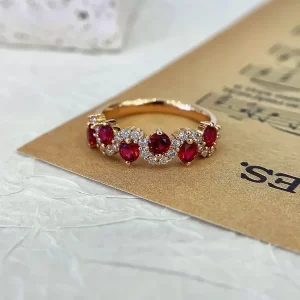 18K Gold Lab-Grown Ruby Ring — 0.8 ct — view 1