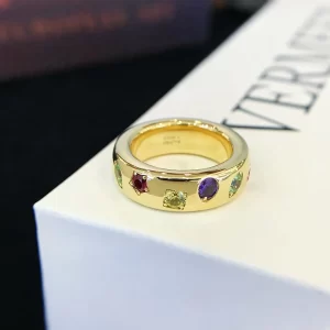 18K Gold Lab-Grown Colored Gemstone Ring — 1.6 ct — view 1