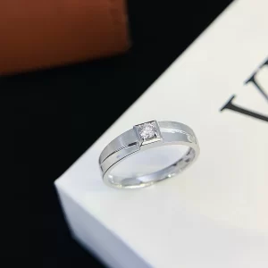 PT950 Platinum Lab-Grown Diamond Ring — 0.11 ct — view 1