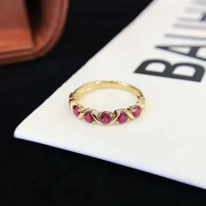18K Gold Lab-Grown Ruby Band — 0.86 ct — view 1