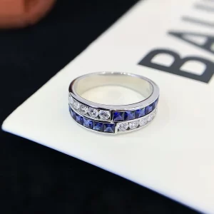 925 Sterling Silver Colored Gemstone Band — view 1
