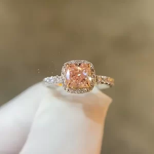18K Gold Lab-Grown Pink Diamond Ring — 1.13 ct — view 1