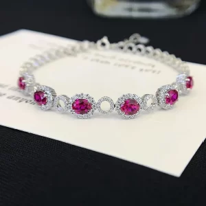 18K Gold Lab-Grown Ruby Bracelet — 3.35 ct — view 1