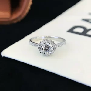 PT950 Platinum Round Lab-Grown Diamond Ring — 0.53 ct — view 1