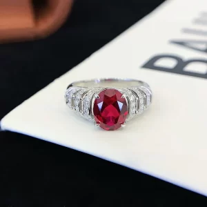 PT950 Platinum Lab-Grown Ruby Ring — 2.37 ct — view 1