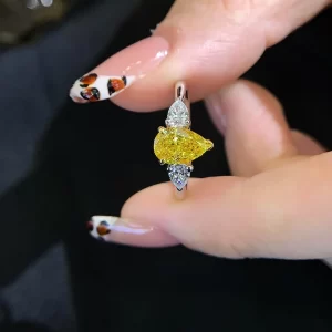18K Gold Lab-Grown Yellow Diamond Ring — 1.09 ct — view 1