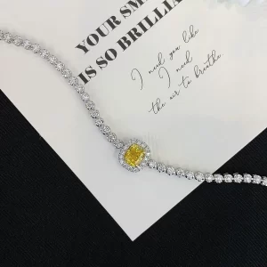 18K Gold Radiant-Cut Lab-Grown Yellow Diamond Bracelet — 0.7 ct — view 1