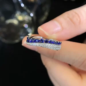 18K Gold Lab-Grown Sapphire Band — 0.81 ct — view 1
