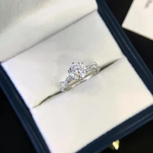 18K Gold Moissanite Ring — 1 ct — view 1