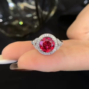 18K Gold Lab-Grown Ruby Ring — 2.562 ct — view 1