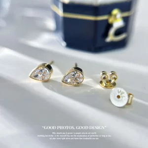 18K Gold Lab-Grown Diamond Stud Earrings — 0.64 ct — view 1