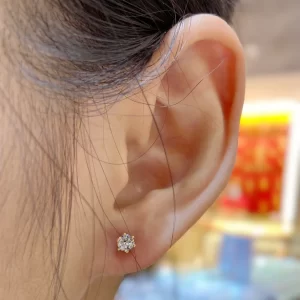 18K Gold Lab-Grown Diamond Stud Earrings — 0.497 ct — view 1