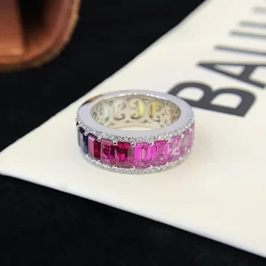 18K Gold Lab-Grown Colored Gemstone Band — 7.30 ct — view 1