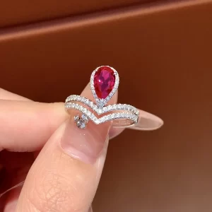 18K Gold Lab-Grown Ruby Ring — 1 ct — view 1