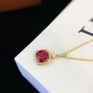 18K Gold Lab-Grown Ruby Pendant — 1.8 ct — view 1