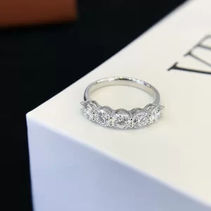 18K Gold Round Lab-Grown Diamond Half-Eternity Band — 1.6 ct — view 1