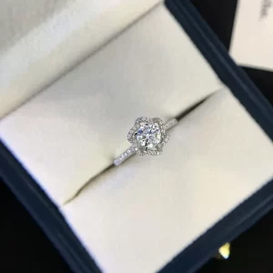 18K Gold Moissanite Ring — 0.5 ct — view 1