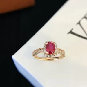 18K Gold Lab-Grown Ruby Ring — 1.04 ct — view 1