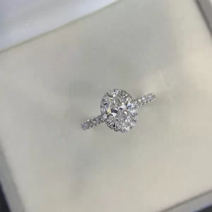 18K Gold Oval Lab-Grown Diamond Ring — 1.02 ct — view 1