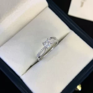 18K Gold Moissanite Ring — 0.5 ct — view 1