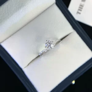18K Gold Moissanite Ring — 0.5 ct — view 1