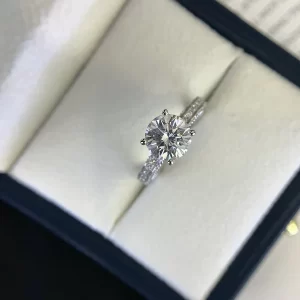 18K Gold Moissanite Ring — 2 ct — view 1
