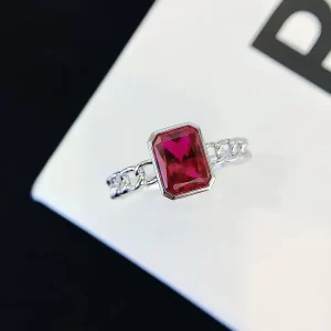 18K Gold Radiant-Cut Lab-Grown Ruby Ring — 1.695 ct — view 1