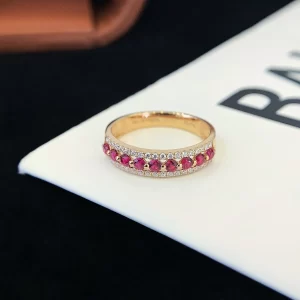 18K Gold Lab-Grown Ruby Band — 0.35 ct — view 1