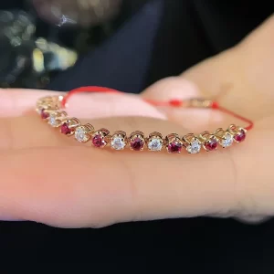 18K Gold Lab-Grown Ruby Bracelet — 0.56 ct — view 1