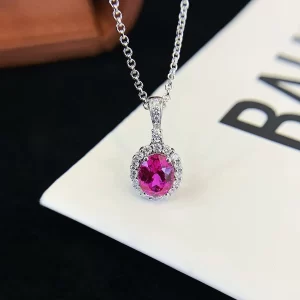 18K Gold Lab-Grown Ruby Pendant — 1.7 ct — view 1