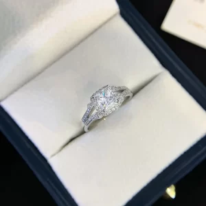 18K Gold Moissanite Ring — 1 ct — view 1