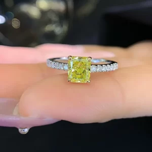 18K Gold Lab-Grown Yellow Diamond Ring — 1.005 ct — view 1