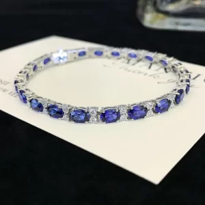 PT950 Platinum Lab-Grown Sapphire Bracelet — 11.83 ct — view 1