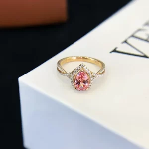 18K Gold Lab-Grown Pink Sapphire Ring — 1.2 ct — view 1