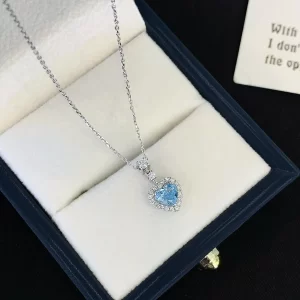 18K Gold Lab-Grown Blue Diamond Necklace — 0.6 ct — view 1
