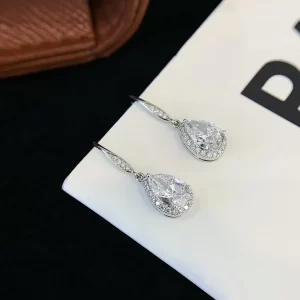 18K Gold Pear-Shaped Lab-Grown Diamond Earrings — 2.076 ct — view 1