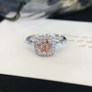 18K Gold Lab-Grown Pink Diamond Ring — 1.52 ct — view 1