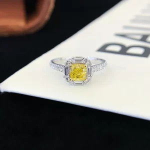18K Gold Lab-Grown Yellow Diamond Ring — 0.74 ct — view 1