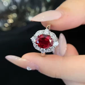 PT950 Platinum Lab-Grown Ruby Ring — 2.3 ct — view 1