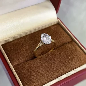 18K Gold Oval Lab-Grown Diamond Ring — 2.03 ct — view 1