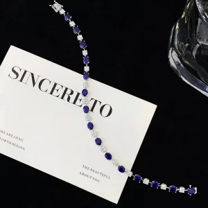 18K Gold Lab-Grown Sapphire Bracelet — 6.79 ct — view 1