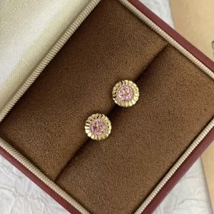 18K Gold Lab-Grown Colored Gemstone Stud Earrings — 1.4 ct — view 1