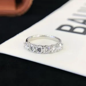 18K Gold Round Lab-Grown Diamond Half-Eternity Band — 1.316 ct — view 1