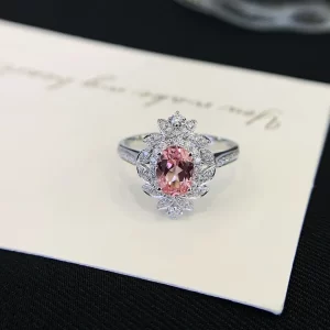 18K Gold Lab-Grown Pink Sapphire Ring — 1 ct — view 1