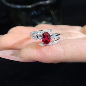 18K Gold Lab-Grown Ruby Ring — 1 ct — view 1