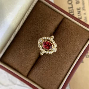 18K Gold Lab-Grown Ruby Ring — 1 ct — view 1